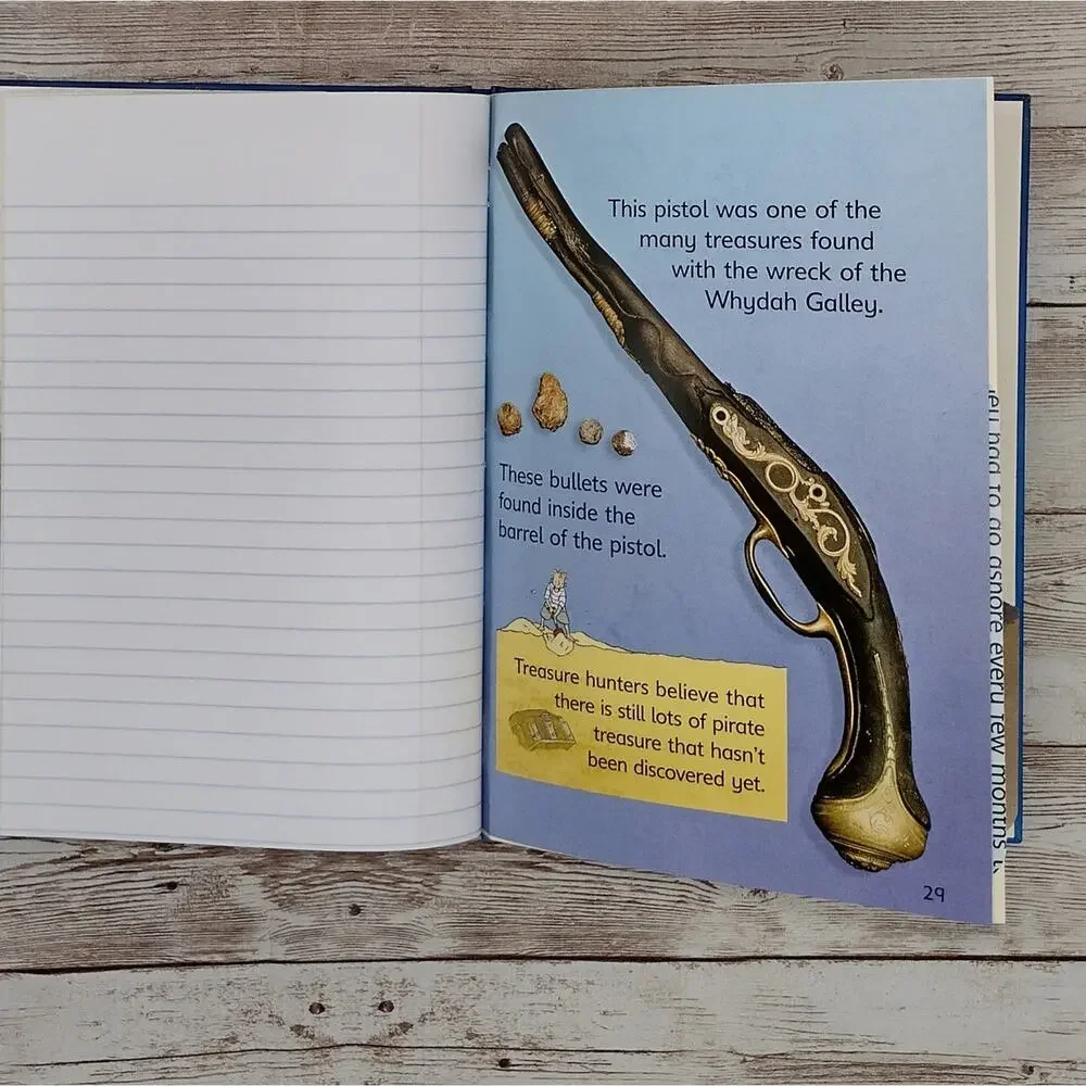 Pirates Rebound Book Journal, Repurposed Children's Book, Upcycled Notebook